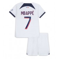 Paris Saint-Germain Kylian Mbappe #7 Udebane Trøje Børn 2023-24 Kortærmet (+ Korte bukser)